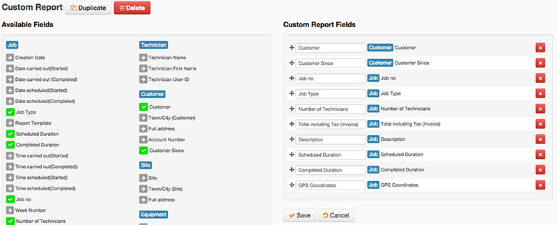 Infinite custom reports screenshot