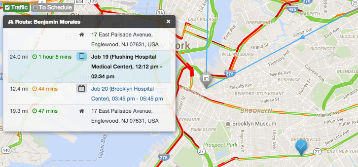 Map view dispatch smoothes scheduling